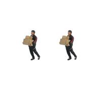 2 set of 1/64 Resin Model Street Figure Delivery Man for Scenery Landscape Decoration style B
