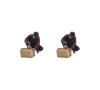 2 set of 1/64 Resin Model Street Figure Delivery Man for Scenery Landscape Decoration style D