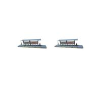 2 set of 1/64 Scale Bus Waiting Stop Scene Accessory for Sand Table Model Cars Layout