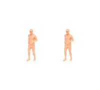 2 set of 1:64 Scale Unpainted Tiny Running Figure Movie Props Train Railway Miniature Style A