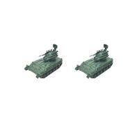 2 set of 1:72 4D Tank Model DIY Tracked Crawler Chariot for Table Green Fort, 10x5x6cm