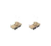 2 set of 1:72 4D Tank Model DIY Tracked Crawler Chariot for Table Light Coffee, 10x5x6cm
