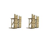 2 set of 1/72 Miniature Wooden Fortress for Micro Landscape Architecture Model Layout small right angle, 8-12cm