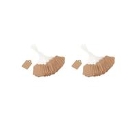 2 Set of 100 Pcs Paper Tags with String Attached Price Hanging Labels for Birthday 35x22 mm Kraft