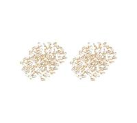 2 Set of 200x Pinch Bails Pendant Clasp Metal Connectors for DIY Craft Jewelry Making Light Golden, 2x6mm