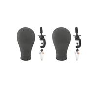 2 set of 22 inch Canvas Block Head Mannequin Head for Hair Extension Lace Wigs Making Black