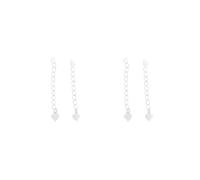 2 Set of 2pcs 925 Sterling Silver Extender Chains Love Heart Connect Chain Silver