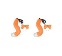 2 set of 2Pcs Plush Fox Ears and Tail Set Faux Fur Long Tails Cosplay Party Prop Orange