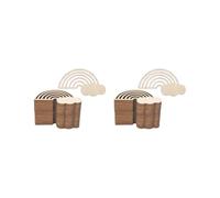 2 Set of 30 Pcs Rainbow Wooden Craft Pcs Crafts for Christmas Gifts Sign Making
