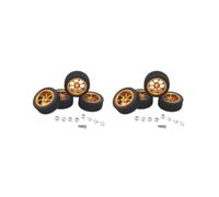 2 set of 4 Pieces RC Wheels and Tires RC Part for Wltoys 1/14 RC Crawler Car DIY Accs gold, Outer dia 70.5mm