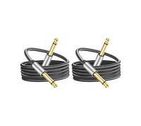 2 set of 6.35 mm Instrument Cable Unbalanced jack Guitar Patch Cords for Speaker 1.8M Black