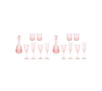2 set of 7 Pieces Dollhouse Drink Glass Model Decoration Acrylic for Party Kitchen Pink