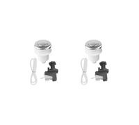 2 Set of Air Switch Kits Portable Cordless on Off Push Button Switch Pneumatic Switch 32 mm Argent Silvery
