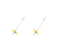 2 set of Bird Fruit Fork Stainless Steel Hanging Toy Feeding Tool for Budgie Finches 23.5cm Yellow