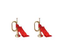 2 set of Blowing Bugle Portable C Bugle Cavalry Trumpet for Beginner School Band Kid 2Pcs
