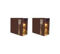 2 set of Bookshelf Insert Decor Dollhouse Wood Bookends for Girls Boys Teens Children