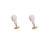 2 set of Canvas Block Head Stable with PVC Stand Mannequin Head for Hat Jewelries Wig Gold