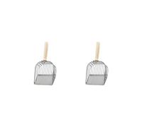 2 set of Cat Litter Scoops Pet Sifter Shovel Kitty Cat Litter Sifter with Deep Shovel Argent Silvery 13x28 cm
