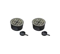 2 set of Ceramic Teapot Warmer Boiling Tea Household Traditional with Tealight Holder black