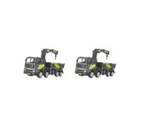2 set of Construction Engineering Truck Toy Diecast Construction Vehicle Toy for Boys Crane Dumper Black Green