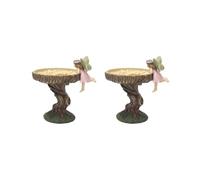 2 set of Cute Bird Feeder Ornament Statue Decoration Birdwatching for Outside Garden