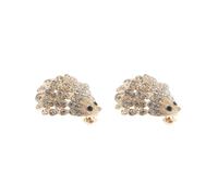 2 set of Cute Sparkle Rhinestone Hedgehog Porcupine Shape Animal Brooch Pin Golden