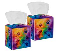 2 set of Dog Cat Paw Animal Footprint Tissue Holder, 5x5x5in