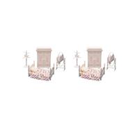 2 set of Dolls House Furniture Set 1/12 Rich Accessories Miniature Assemble for Kids Bedroom A