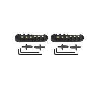 2 set of Durable Guitar Roller Saddle Bridge Kits Locking Bridge for Gift Replacement black