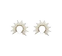 2 Set of Halo Crown Headpiece Goddess Headband for Bridal Wedding Stage Performance Round Ball, 23x30cm