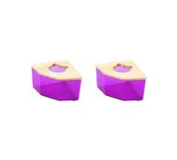 2 set of Hamster Sand Bath Box with Wooden Lid for Dwarf Hamster Small Animals Gerbil Violet