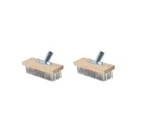 2 set of Handle Wire Brush Cleaning Metal Surface Wire Scratch Brushes BBQ Wire Broom 20cm with Adapter