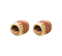 2 set of Honey Pot Cat Bed Small Animal House Dog Nest for Pomeranian Dog Chihuahua brown S