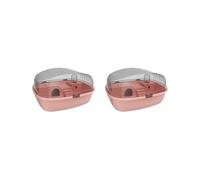 2 set of Large Hamster Cage Breathable Hamster Habitat for Sugar Glider Bunny Gerbils pink, 35.5x27.5x20cm