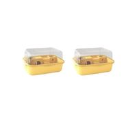 2 set of Large Hamster Cage Openable Top Acrylic Hamster Enclosure Mice Small Animals yellow, 34x25x18.5cm