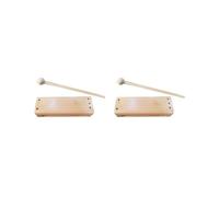 2 set of Musical Instrument Durable Square Block Instrument Toy Wood Rhythm Block