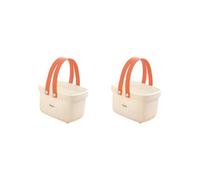 2 set of Organizer Storage Tote Shower Caddy Bins Organizer for Garage Bedroom Pantry Orange and White