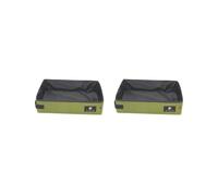 2 set of Pet Cat Litter Waterproof Box Kitty Toilet Seat Collapsible Toilet Green S