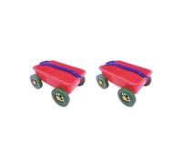 2 set of Pretend Play Wagon Toy Beach Activities Pull Car Toy for Indoor Seaside Yard Red