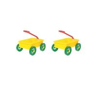 2 set of Pretend Play Wagon Toy Beach Activities Pull Car Toy for Indoor Seaside Yard Yellow