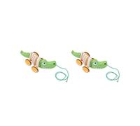 2 set of Pull Along Walking Toys Birthday Gift Push and Pull Toy for 1 2 3 4 Years Old Crocodile