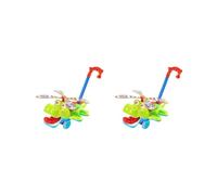 2 set of Push Along Toy Motor Skill Preschool Learning for Girls Boys Toddlers Babies Green