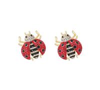 2 set of Rhinestone Ladybug Beetle Insect Accessories Brooch Pin Badge Red
