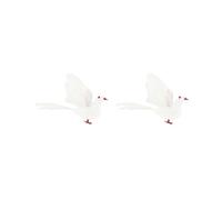 2 set of Simulate Feather Pigeon Peace Dove Artificial Animal Figurine Garden Decor B