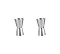 2 Set of Stainless Steel Double Head Jigger Wine Measuring Cup for Hotel Household Camping 20ml or 40ml, Silver, 20/40ml