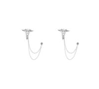 2 set of Suit Brooch with Chain Fashion Wedding Brooch Pin Jewelry Angel Wing Brooch Argent