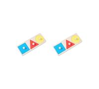 2 set of Wooden Grasping Board Toys Shape Color Learning Toy Three Holes Square