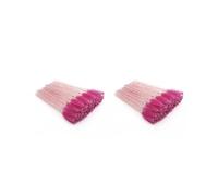 2 set Pack of 50 Eyelash Brush Makeup Tools Valentine's Day Sweet Wands Eyebrow Tweezer Eyelashes Clip Brow Brushes Pink Rod/Rose Red