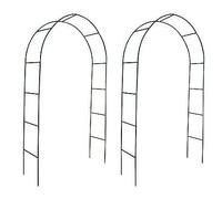 vidaXL Garden Arch Set for Climbing Plants | Durable Iron Frame, Weather-Resistant, Easy to Install | Dark Green | Dimension 140 x 39 x 240 cm, 2 pcs Included
