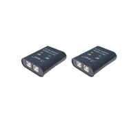2 set Portable 2 in 1 Out Splitter USB Printer Sharing Device Hub Plug and Play Black